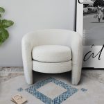 Avalon White Boucle Lounge Chair - Image 4