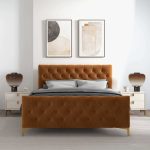 Bailey Cognac Velvet King Bed - Image 3
