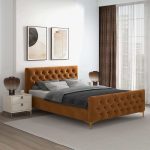 Bailey Cognac Velvet King Bed - Image 4