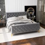 Bailey Dark Grey Velvet King Bed - Image 2