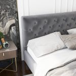 Bailey Dark Grey Velvet Queen Bed - Image 3