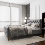 Bailey Dark Grey Velvet Queen Bed - Image 4