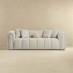 Beatrice Modern Tufted Ivory Boucle Sofa - Image 4