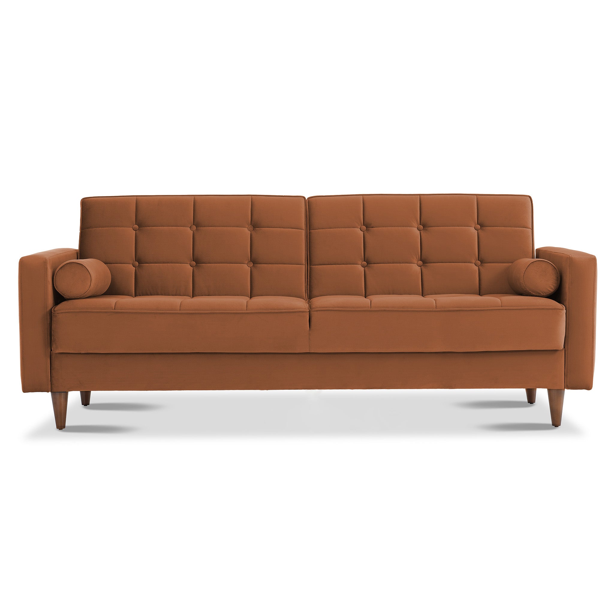 Benara Burnt Orange Velvet Sleeper Sofa Benara Burnt Orange Velvet Sleeper Sofa