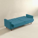 Benara Teal Velvet Sleeper Sofa - Image 3