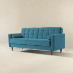 Benara Teal Velvet Sleeper Sofa - Image 5