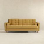 Benara Yellow Velvet Sleeper Sofa - Image 2