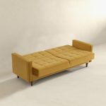 Benara Yellow Velvet Sleeper Sofa - Image 4