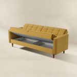 Benara Yellow Velvet Sleeper Sofa - Image 5