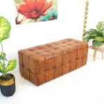 Benjiro Tan Leather Bench - Image 2