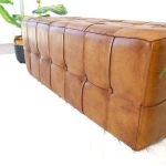 Benjiro Tan Leather Bench - Image 3