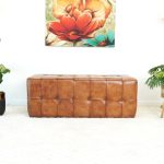 Benjiro Tan Leather Bench - Image 4