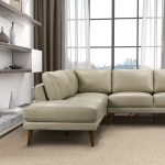 Benson Beige Leather Sectional Sofa Left Facing Chaise - Image 5
