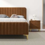Bethany Velvet Upholstered Platform Bed Queen - Image 2