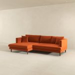 Blake L-Shaped Sectional Burnt Orange Sofa Right Facing - Image 5