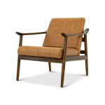 Brandon  Antique Tan Leather Lounge Chair - Image 3
