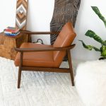 Brandon  Solid Dark Tan Leather Lounge Chair - Image 2