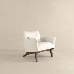 Brayden Mid Century Modern Beige Boucle Armchair - Image 4