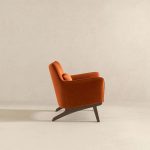 Brayden Mid Century Modern Burnt Orange Velvet Armchair - Image 5