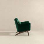 Brayden Mid Century Modern Dark Green Velvet Armchair - Image 5