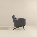Brayden Mid Century Modern Sea Side Grey Linen Armchair - Image 5