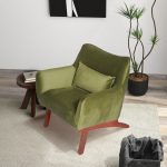 Brayden Olive Green Velvet Lounge Chair - Image 3