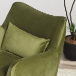 Brayden Olive Green Velvet Lounge Chair - Image 5
