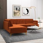 Brooke Burnt Orange Sectional Sofa Left Facing - Image 2