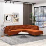 Brooke Burnt Orange Sectional Sofa Left Facing - Image 4