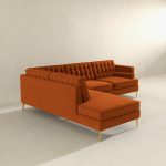 Brooke Burnt Orange Sectional Sofa Left Facing - Image 5