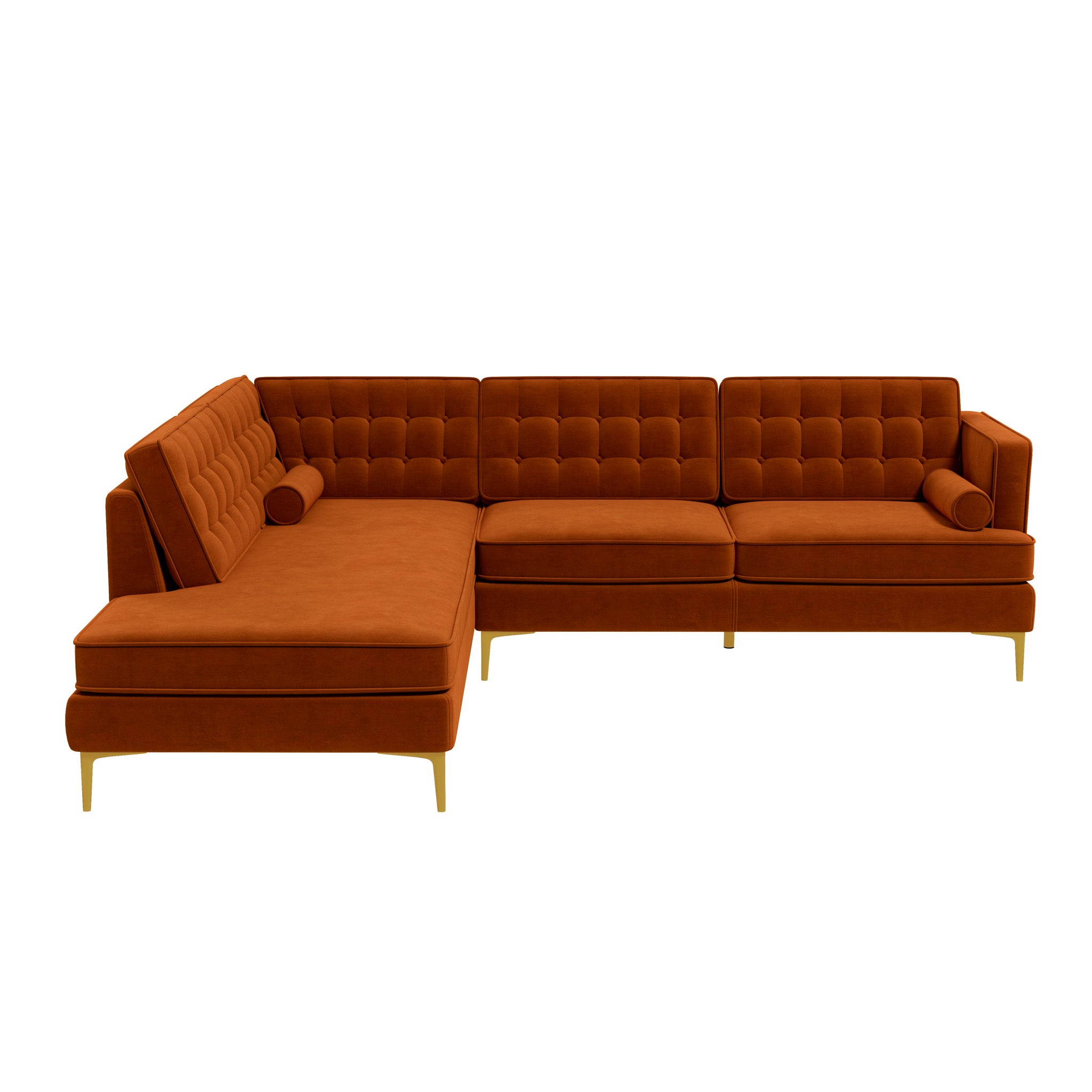 Brooke Burnt Orange Sectional Sofa Left Facing Brooke Burnt Orange Sectional Sofa Left Facing