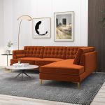 Brooke Burnt Orange Sectional Sofa Right Facing - Image 2