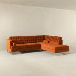 Brooke Burnt Orange Sectional Sofa Right Facing - Image 5
