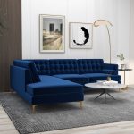 Brooke Dark Blue Sectional Sofa Left Facing - Image 3