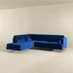 Brooke Dark Blue Sectional Sofa Left Facing - Image 5
