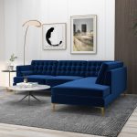 Brooke Dark Blue Sectional Sofa Right Facing - Image 3