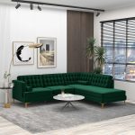 Brooke Green Sectional Sofa Right Facing - Image 2