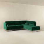 Brooke Green Sectional Sofa Right Facing - Image 4