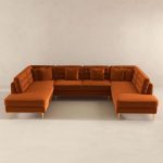 Brooke Velvet U Shape Corner Sofa - Image 2