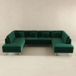 Brooke Velvet U Shape Corner Sofa - Image 2