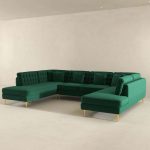 Brooke Velvet U Shape Corner Sofa - Image 3