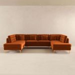 Brooke Velvet U Shape Corner Sofa - Image 4