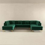 Brooke Velvet U Shape Corner Sofa - Image 4