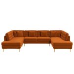 Brooke Velvet U Shape Corner Sofa - Image 5