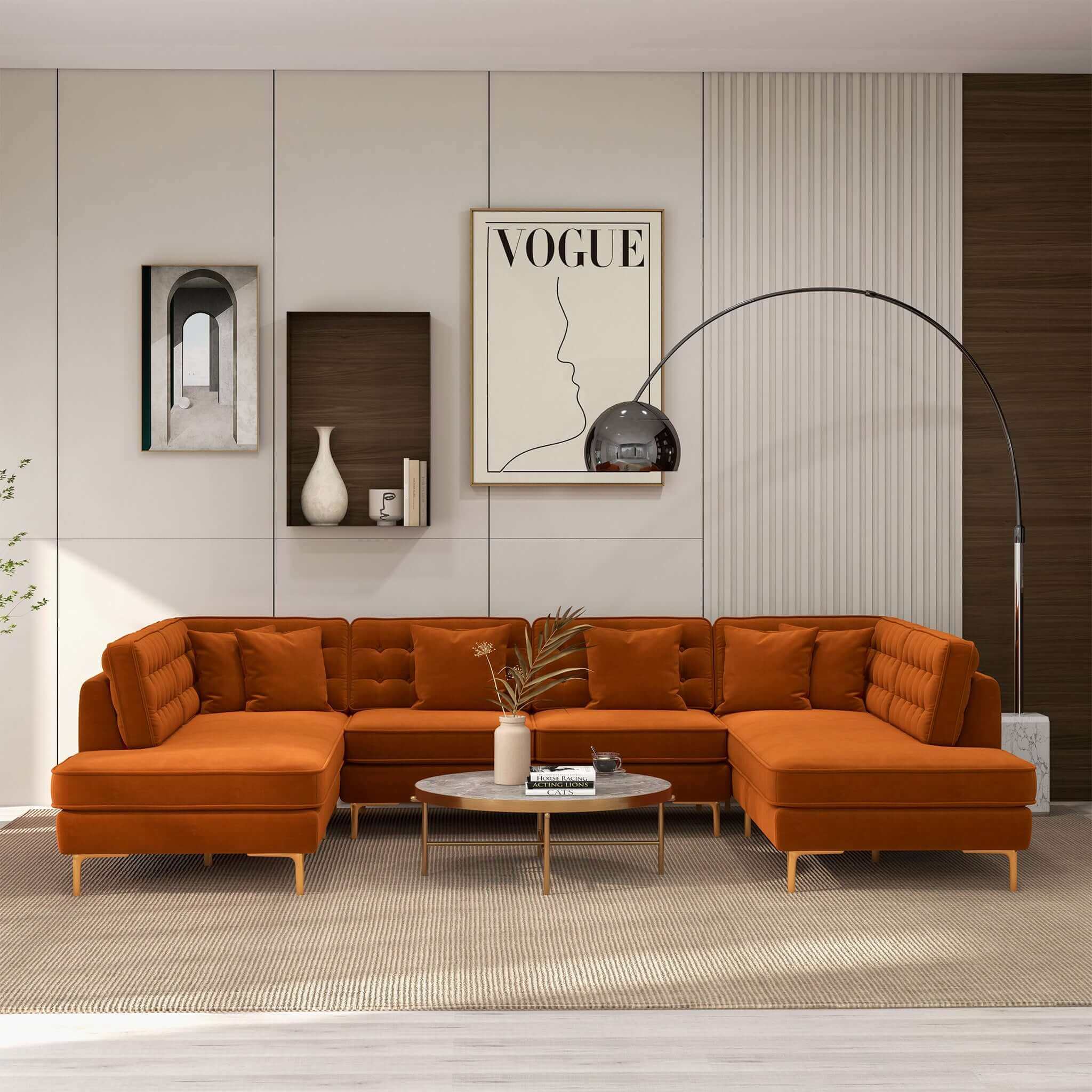 Brooke Velvet U Shape Corner Sofa Brooke Velvet U Shape Corner Sofa
