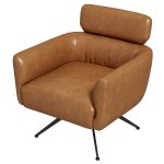 Camila  Tan Leather Lounge Chair - Image 2