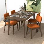 Carlos Burnt Orange Velvet Solid Back Side Chair (Set Of 2) - Image 2