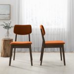 Carlos Burnt Orange Velvet Solid Back Side Chair (Set Of 2) - Image 4