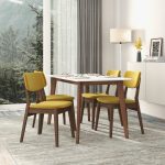Carlos Dark Yellow Velvet Solid Back Side Chair (Set Of 2) - Image 2