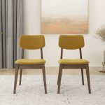 Carlos Dark Yellow Velvet Solid Back Side Chair (Set Of 2) - Image 3